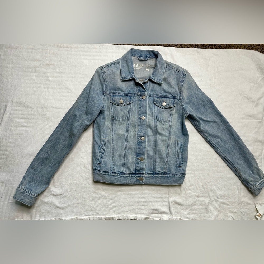 Gap 1969 Denim Jacket Medium Tall M/T Classic Blue Jean Western 100% Cotton - Picture 2 of 12